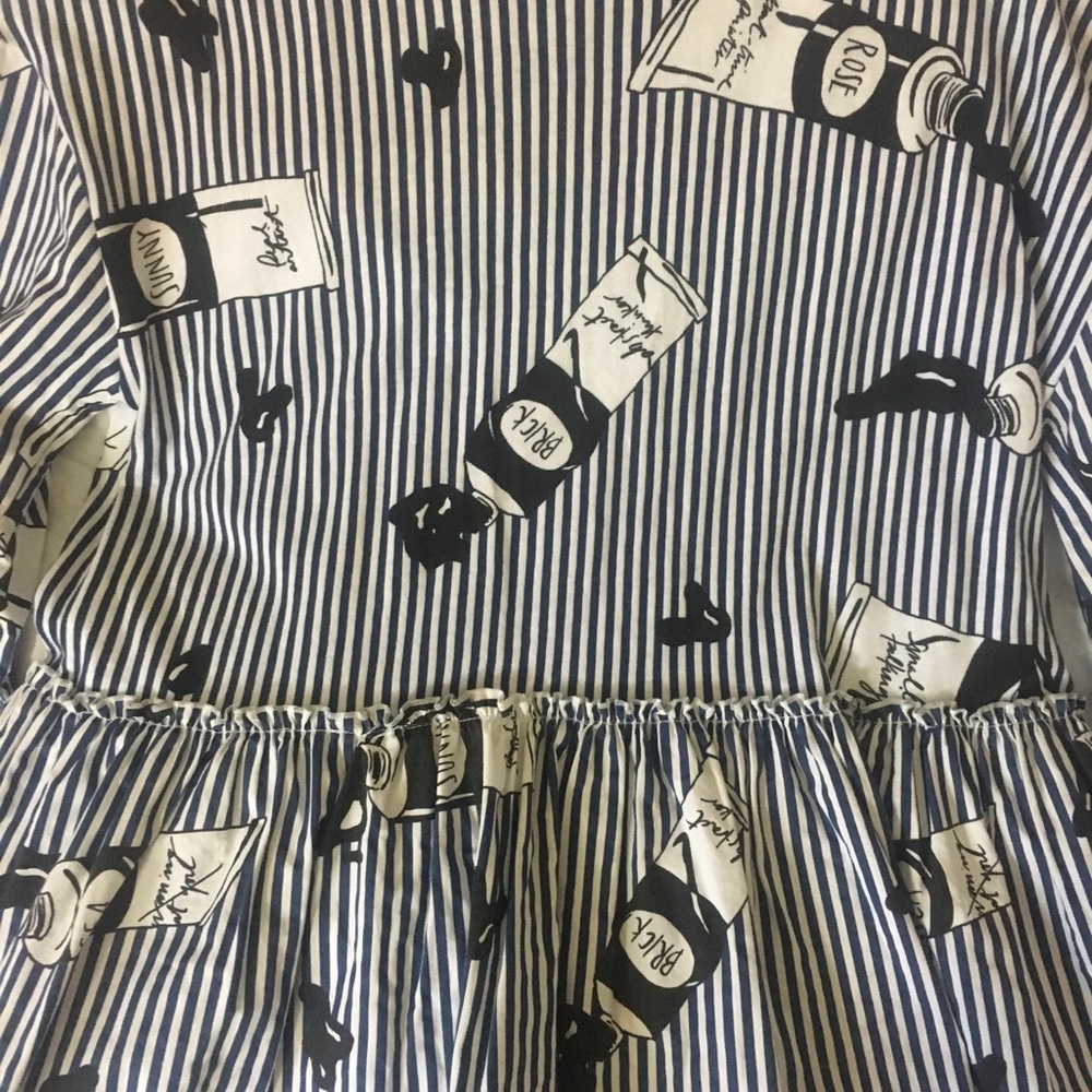 ‼️SOLD‼️ Zara peplum paint tube top - Picture 4 of 5